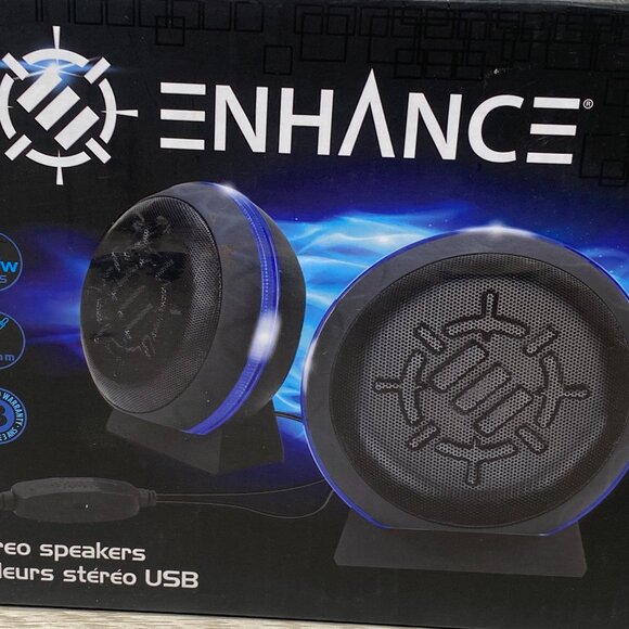 Small Pair of USB Stereo Speakers - Enhance - Picture 1 of 5